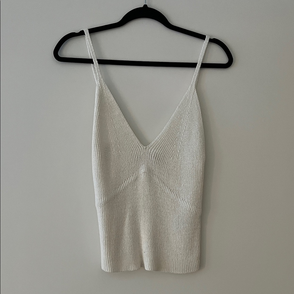 Zara White Knit Camisole Top
